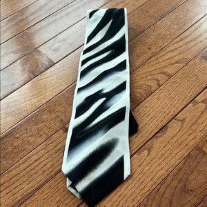 Express Black and White Tie with Bold Pattern